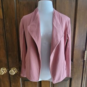 Women's Open Front Drape Jacket - Pink